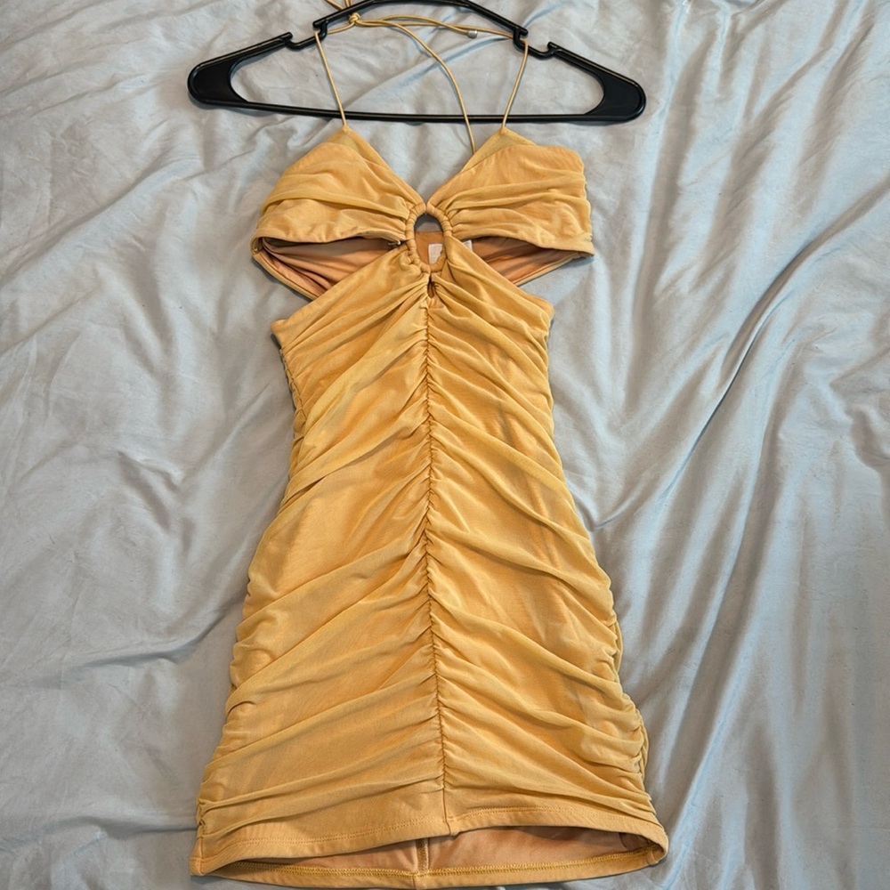 OhPolly US size 6 tan mini dress